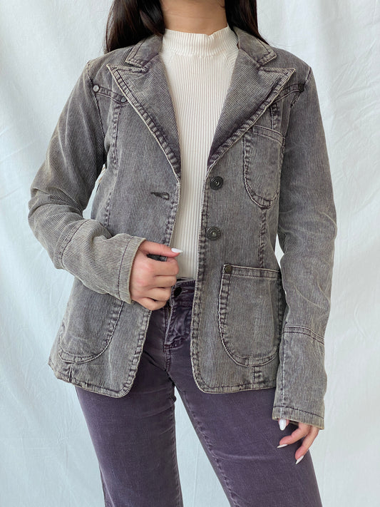 Vintage Garcia Downtown Denim Rebel Grey Corduroy Blazer - M