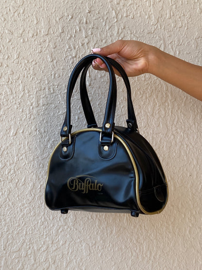 Vintage Y2K Buffalo Black & Gold Mini Bowling Bag