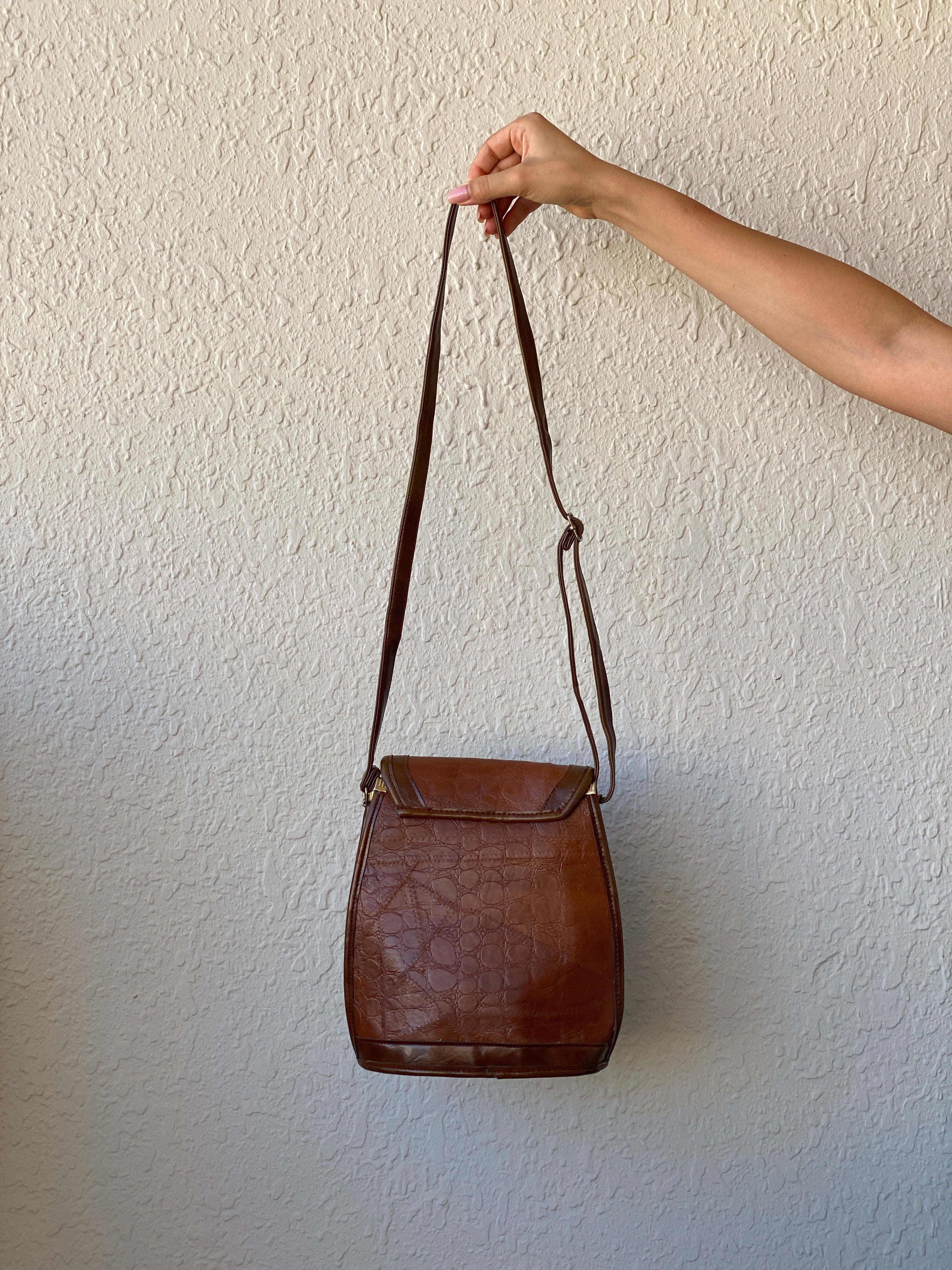 Vintage Marc Chantal Brown Leather Cross Body Bag