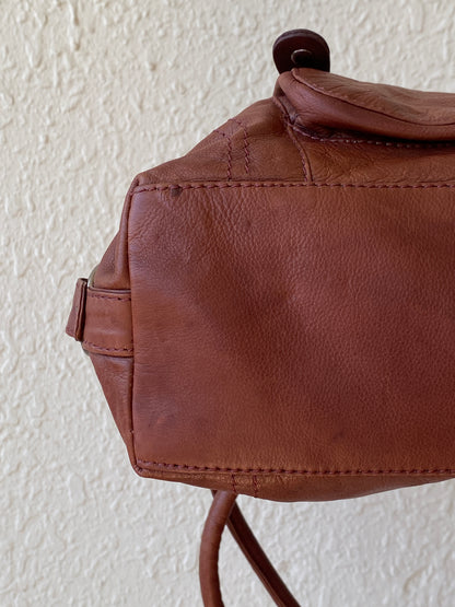 Vintage Jens Koch Cognac Brown Genuine Leather Shoulder Bag