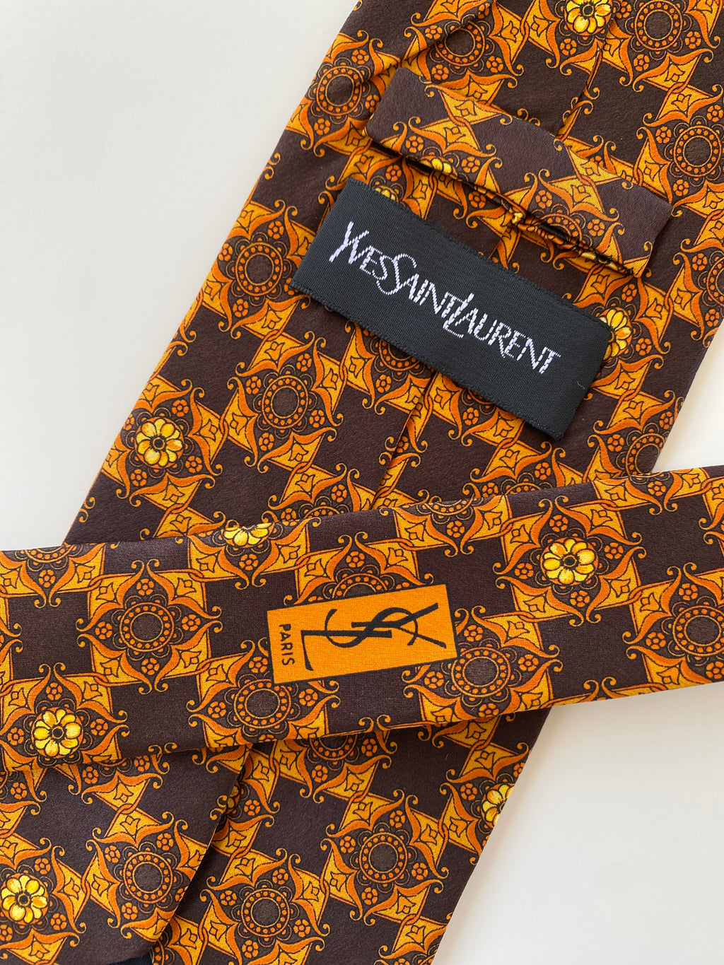 Vintage YSL Yves Saint Laurent Printed Silk Men’s Neck Tie