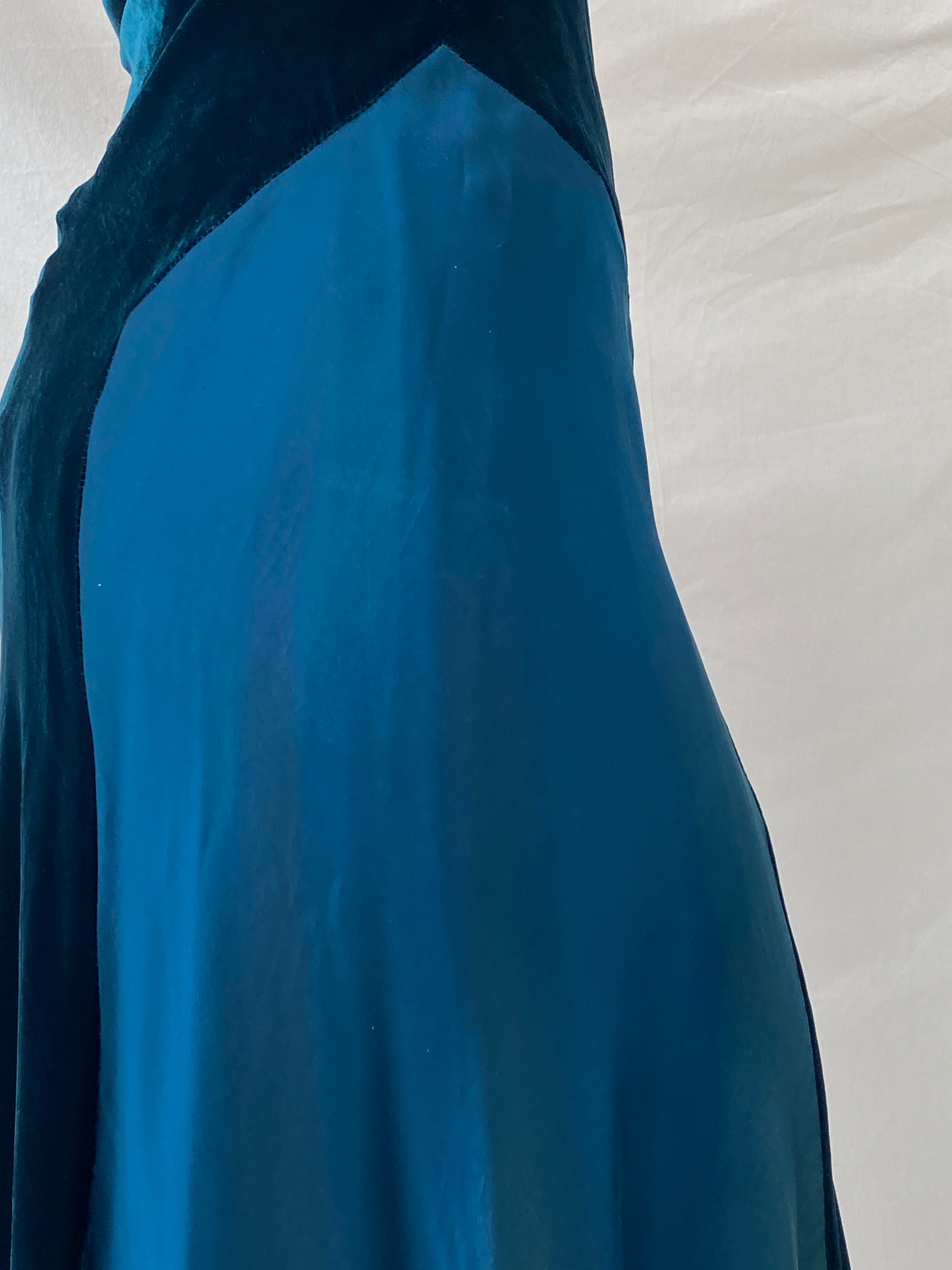 Vintage Phase Eight Green Silk Velvet Blend Midi Sleeveless Dress - M