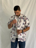 Vintage 90s New Fast Abstract Sketch Men’s Short Sleeve Shirt – M