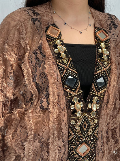 Vintage My Story Paris Limited Edition Beaded Lace Women’s Top - L