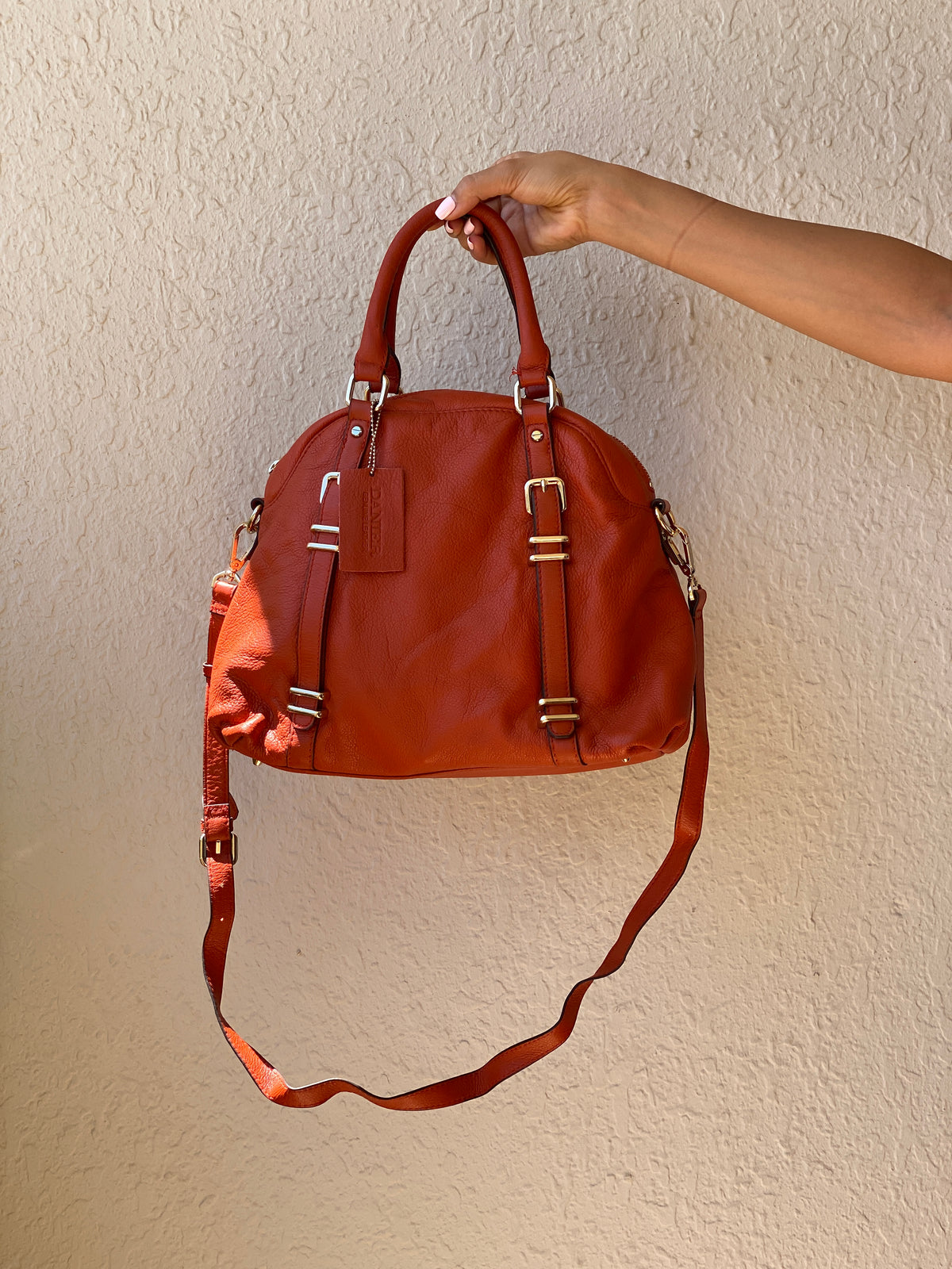 Vintage Danier Cognac Genuine Leather Convertible Satchel Crossbody Bag Vintage Danier Cognac Genuine Leather Convertible Satchel Crossbody Bag