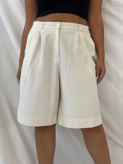 Vintage Lady Anne Loose Fit Walking Off-White Shorts - L