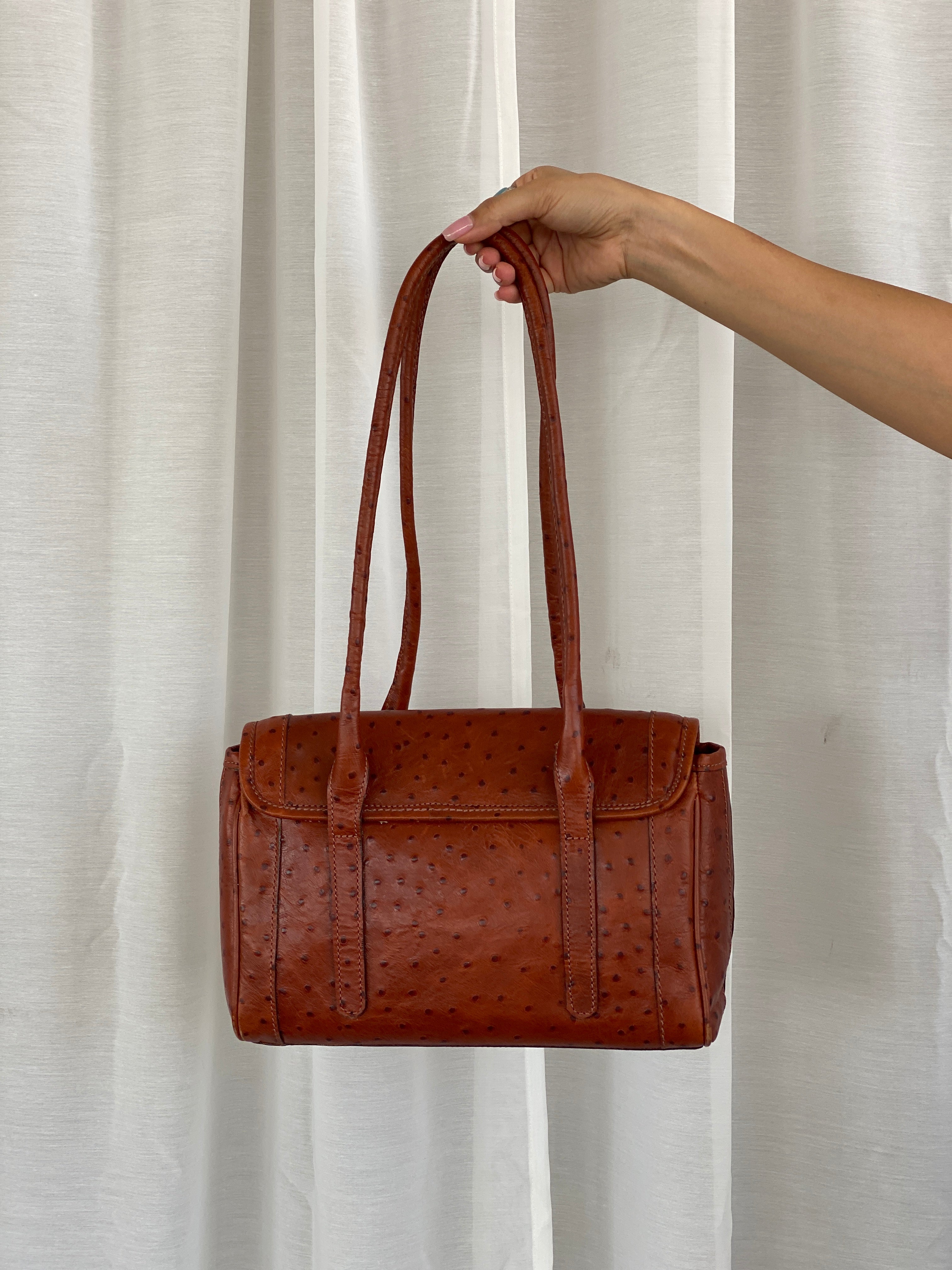 Vintage Los Robles Polo Time Brown Genuine Leather Shoulder Bag