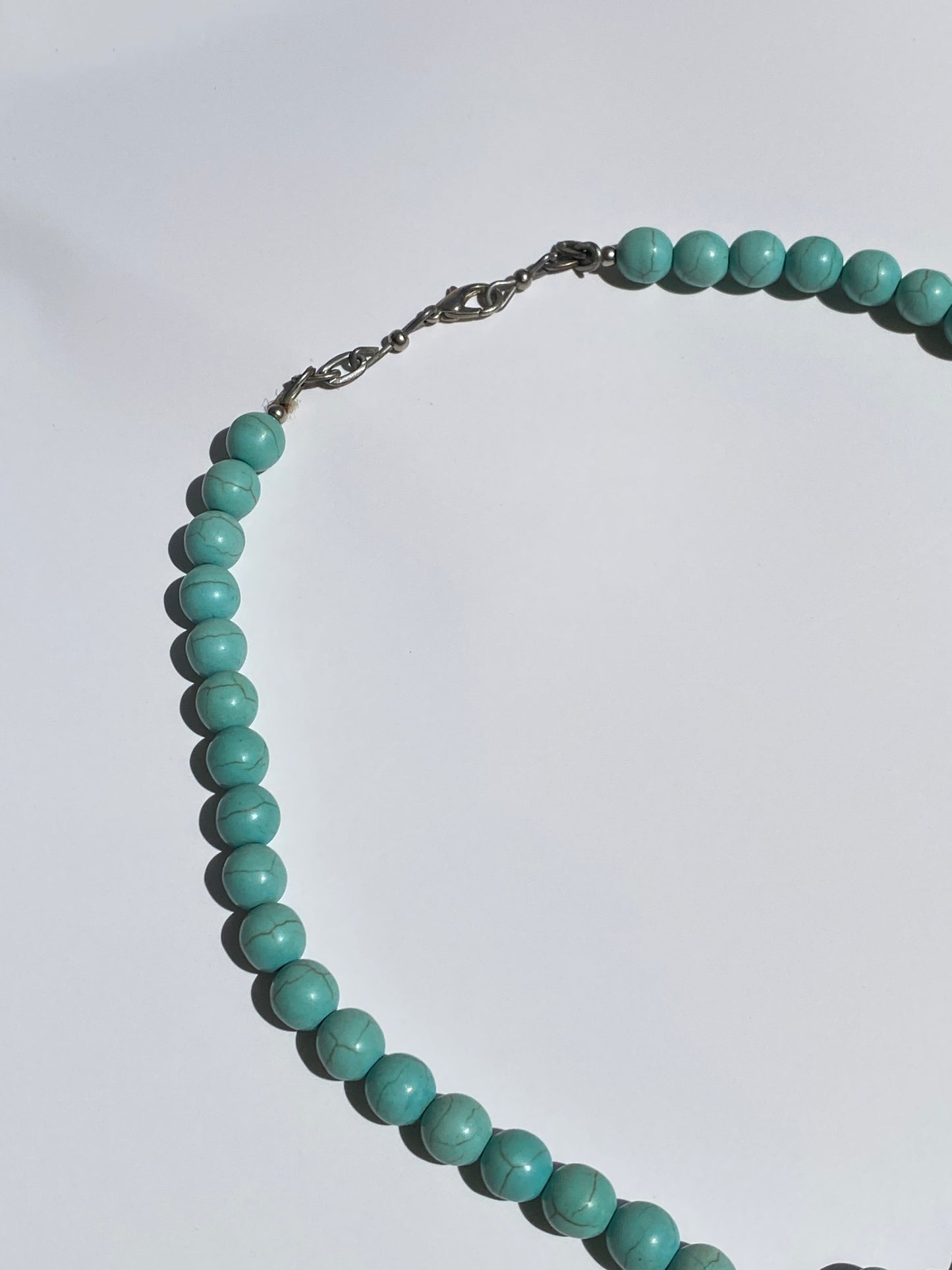 Vintage Faux Turquoise Teardrop Statement Necklace