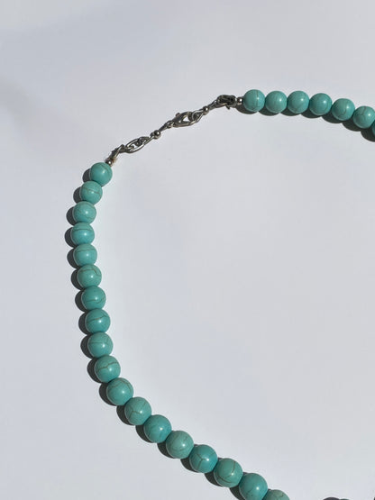 Vintage Faux Turquoise Teardrop Statement Necklace