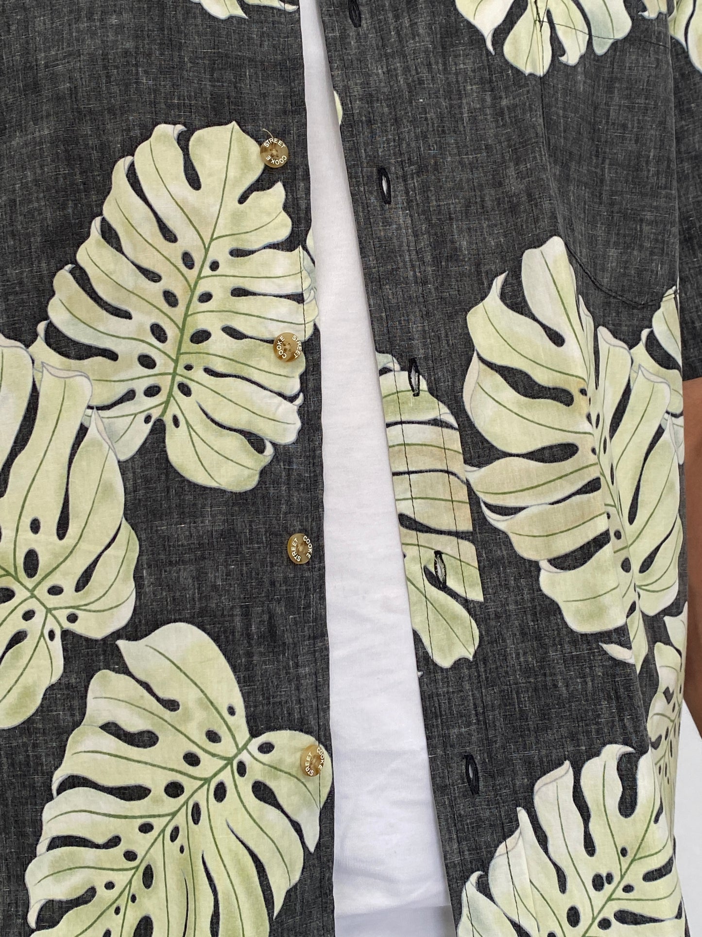 Vintage Cooke Street Honolulu Charcoal Cotton Aloha Shirt – L