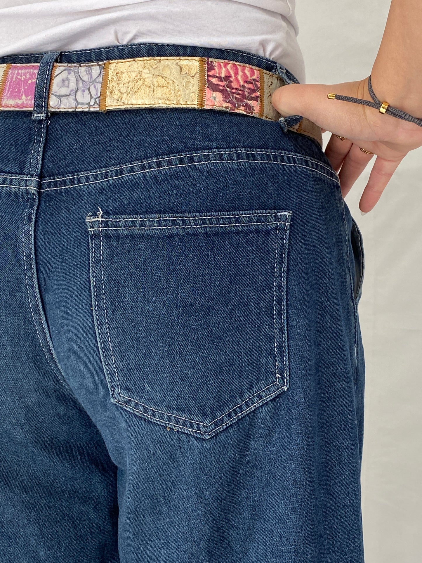 Vintage Greispel “R. Barbarossa” Patchwork Genuine Leather Western Style Belt