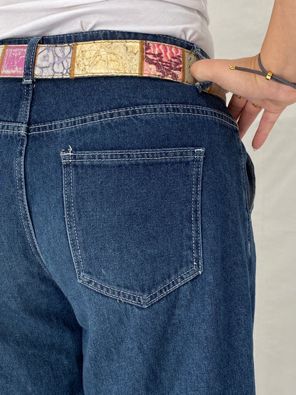 Vintage Greispel “R. Barbarossa” Patchwork Genuine Leather Western Style Belt