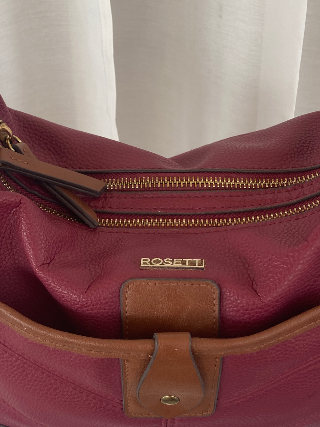 حقيبة كتف روزيتي الجميلة باللونين الأرجواني والبني للاستخدام اليومي