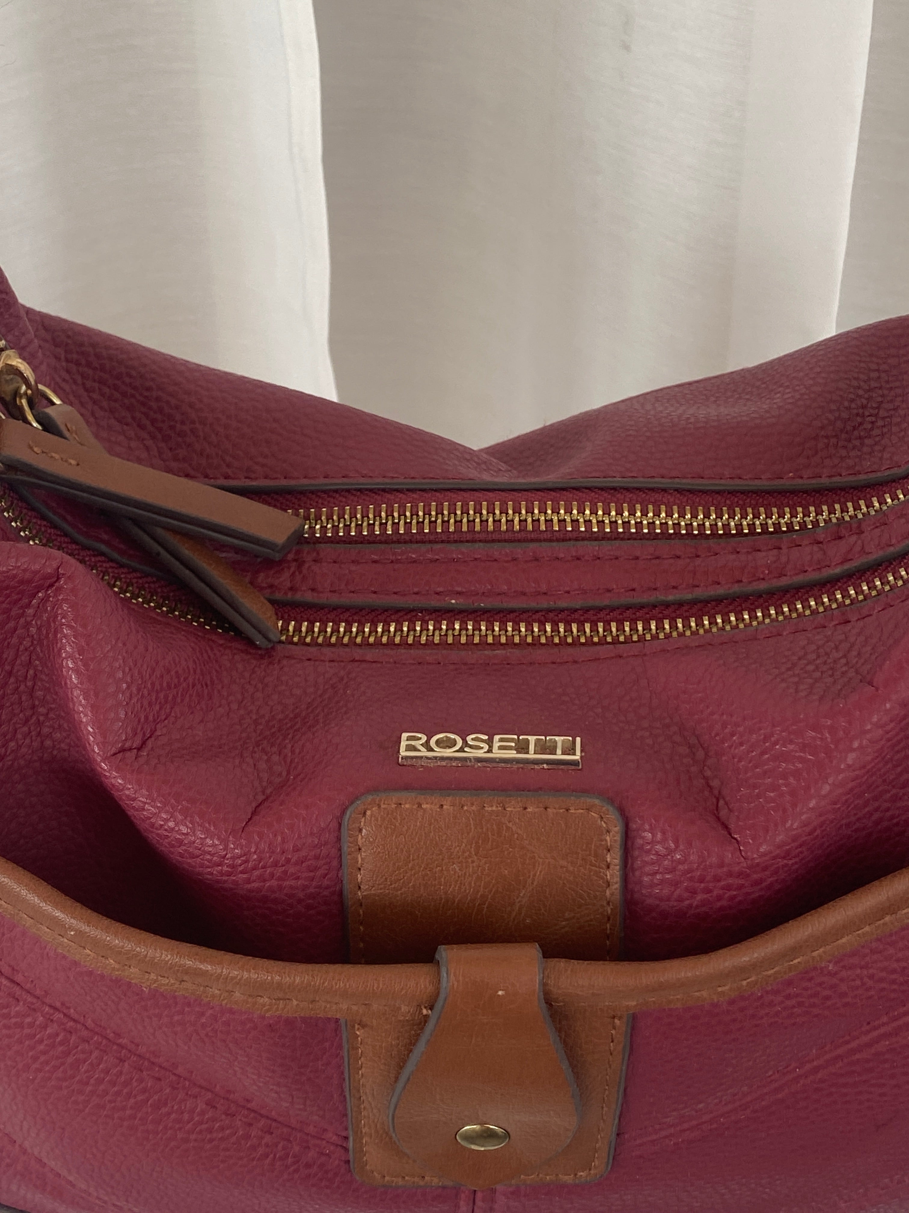 حقيبة كتف روزيتي الجميلة باللونين الأرجواني والبني للاستخدام اليومي