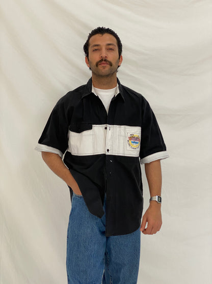 Vintage 90s Bugle Boy Colorblock Cotton Retro Skate Casual Shirt – L