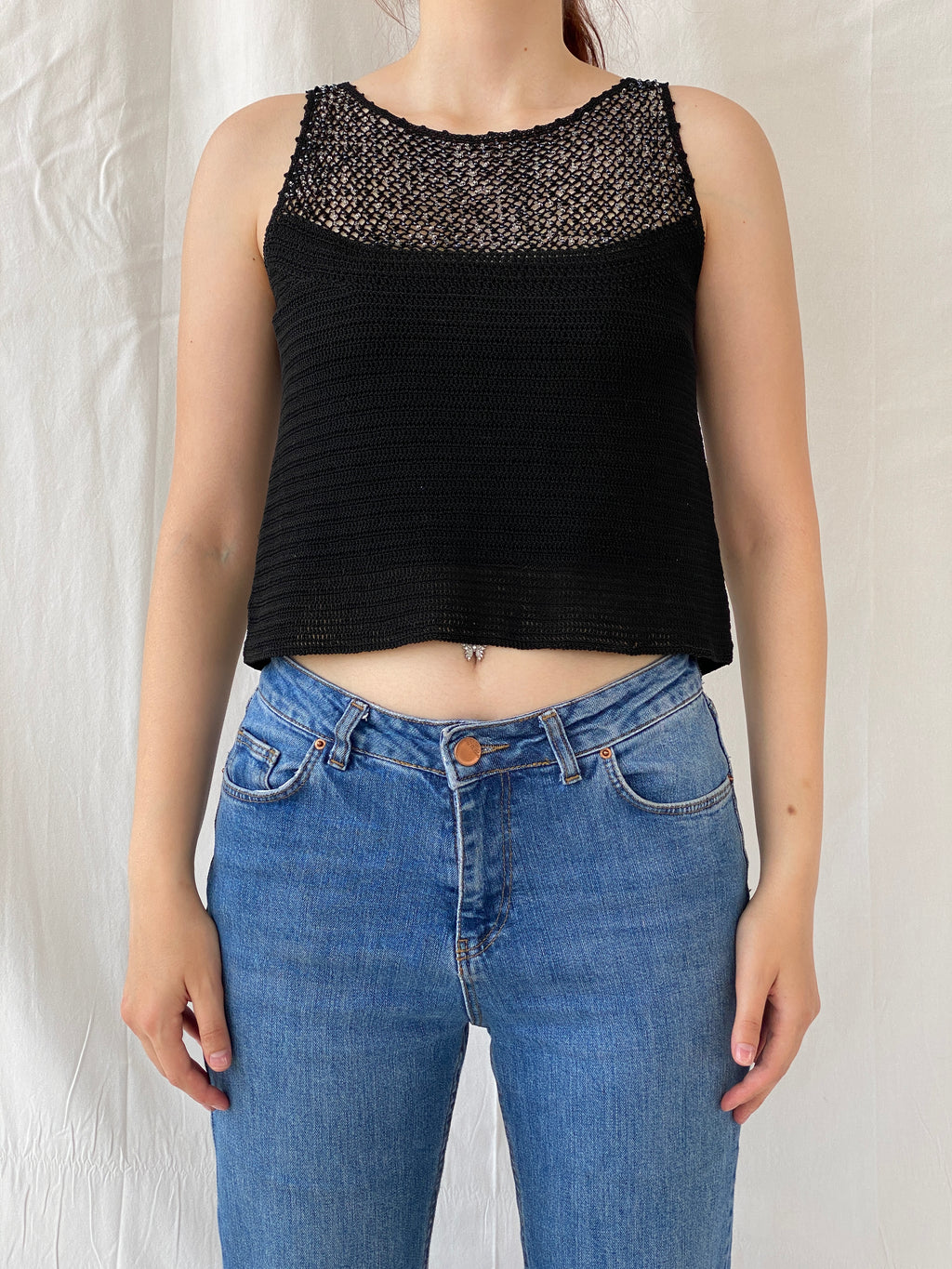 Vintage Cheap and Chic by Moschino Beaded Black Tank Top - M