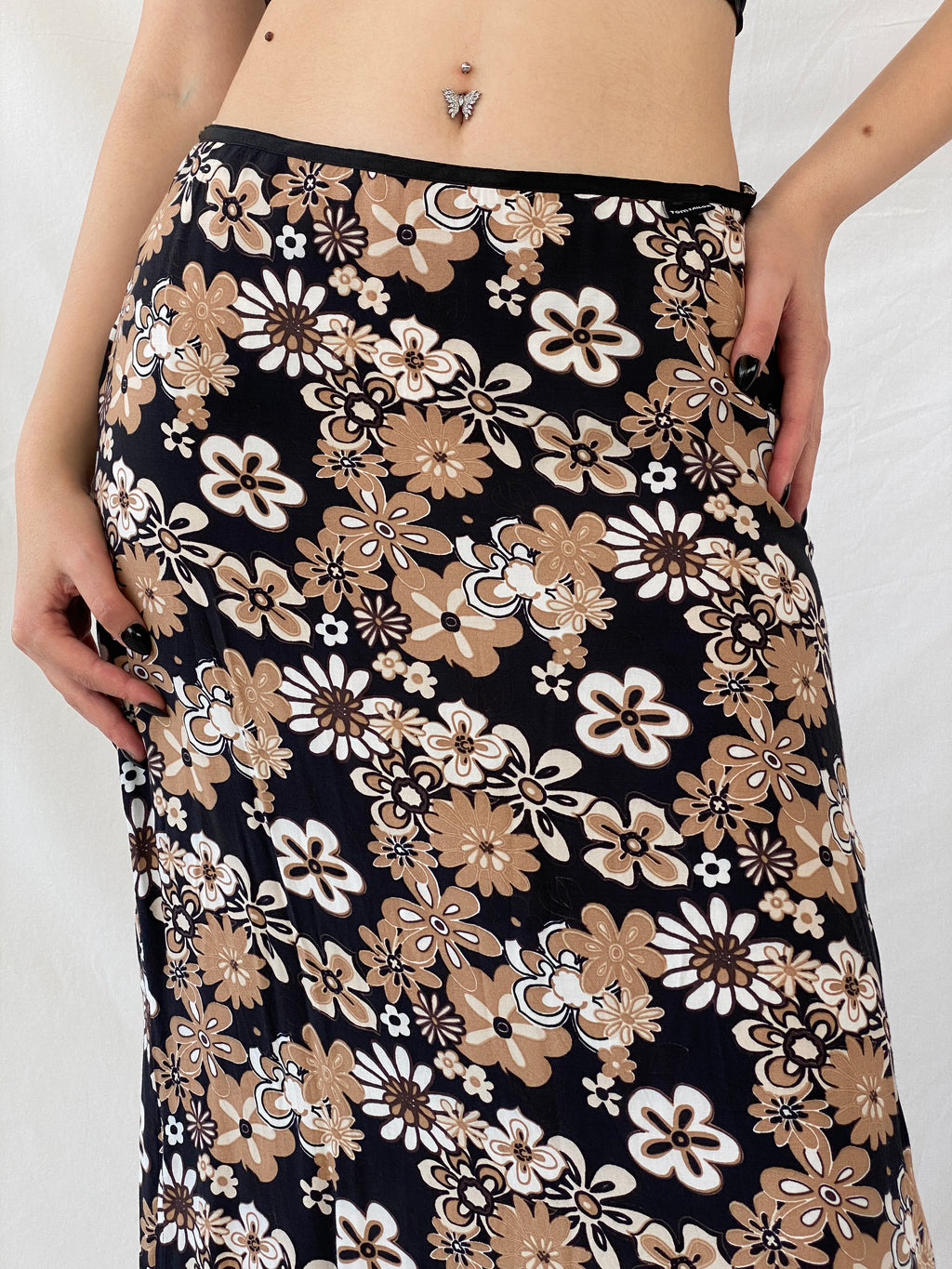 Tom Tailor Black Floral Maxi Skirt - L