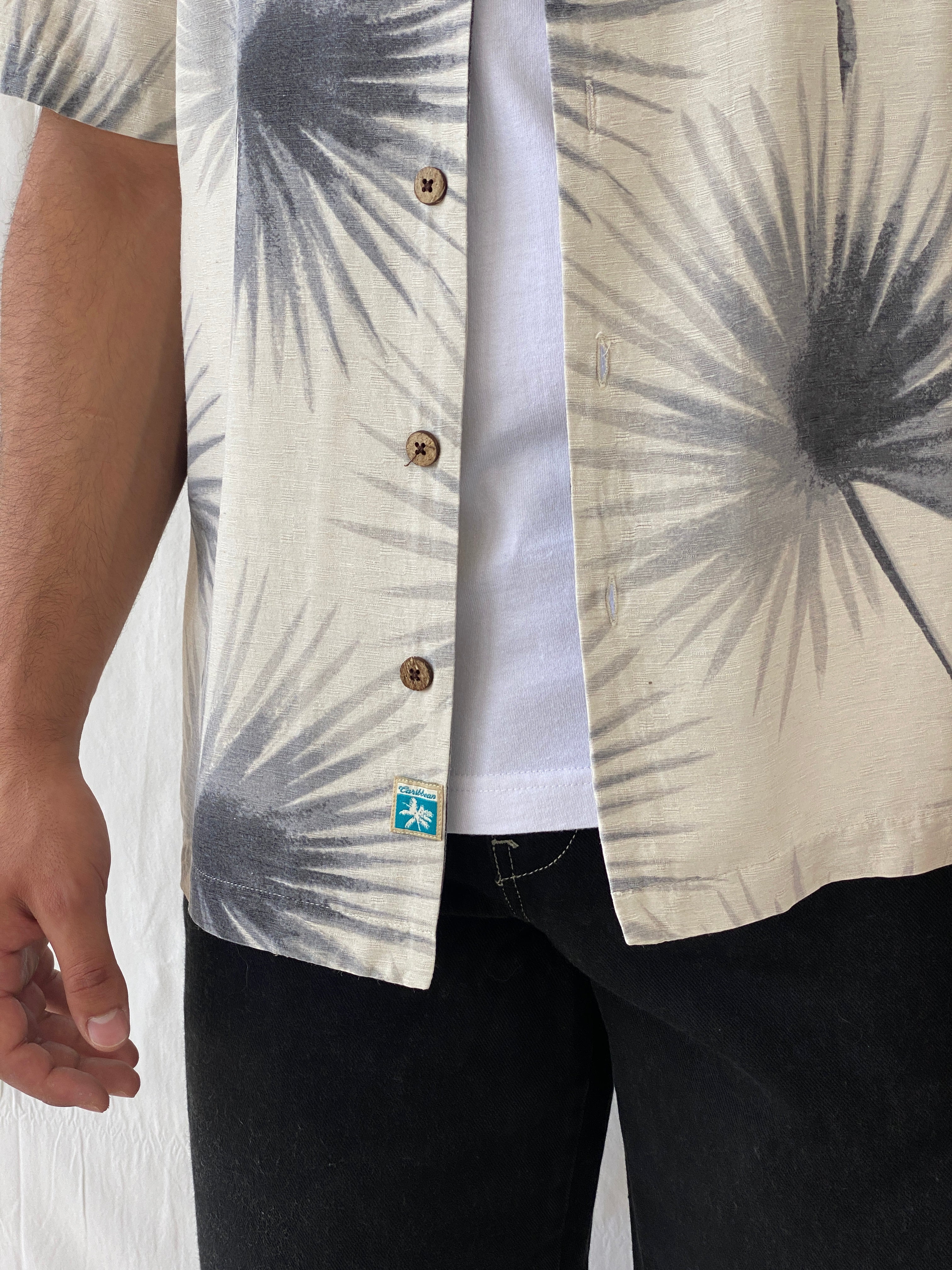 Vintage Caribbean Hawaiian Short Sleeve Button Up Men’s Silk Shirt - XL