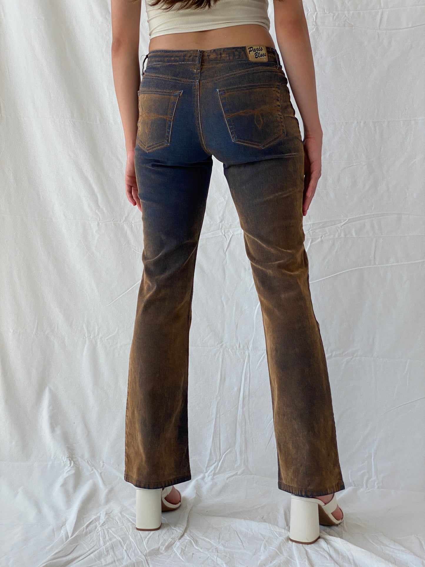 Vintage Paris Blues Soulmate Cut  Rusty Brown Flared Jeans