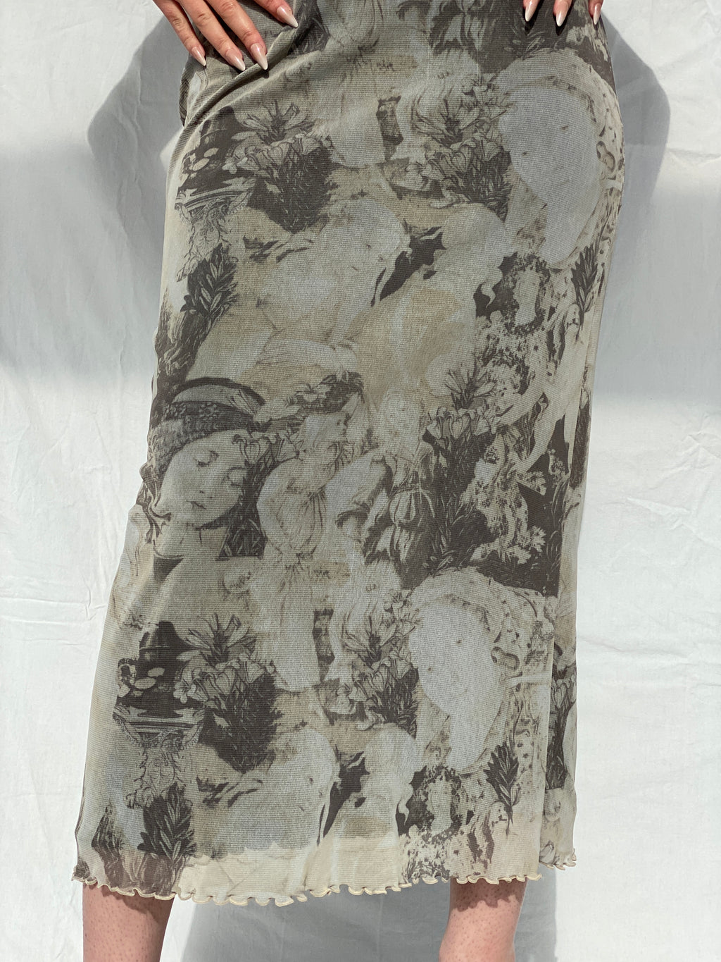 Vintage Lifestyle by Alba Moda Maxi Whimsy Goth Bodycon Dress - M