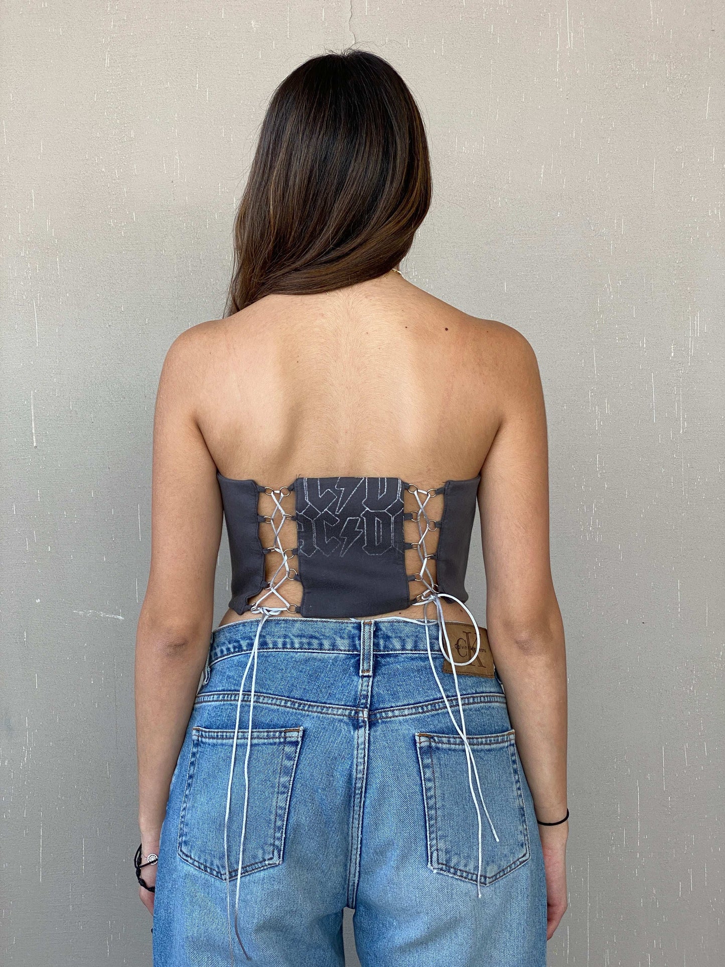 Statement Balagan Vintage Reworked AC/DC Corset - Balagan Vintage Corset corset,Juana,NEW IN,reworked,reworked vintage