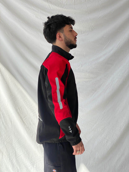 Dimex Colorblock Soft Shell Men’s Zip Up Red Black Cycling Jacket - L