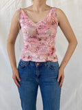 Y2K Mia Mia Fairy Pink Cowl Neck Twist Women’s Top - S