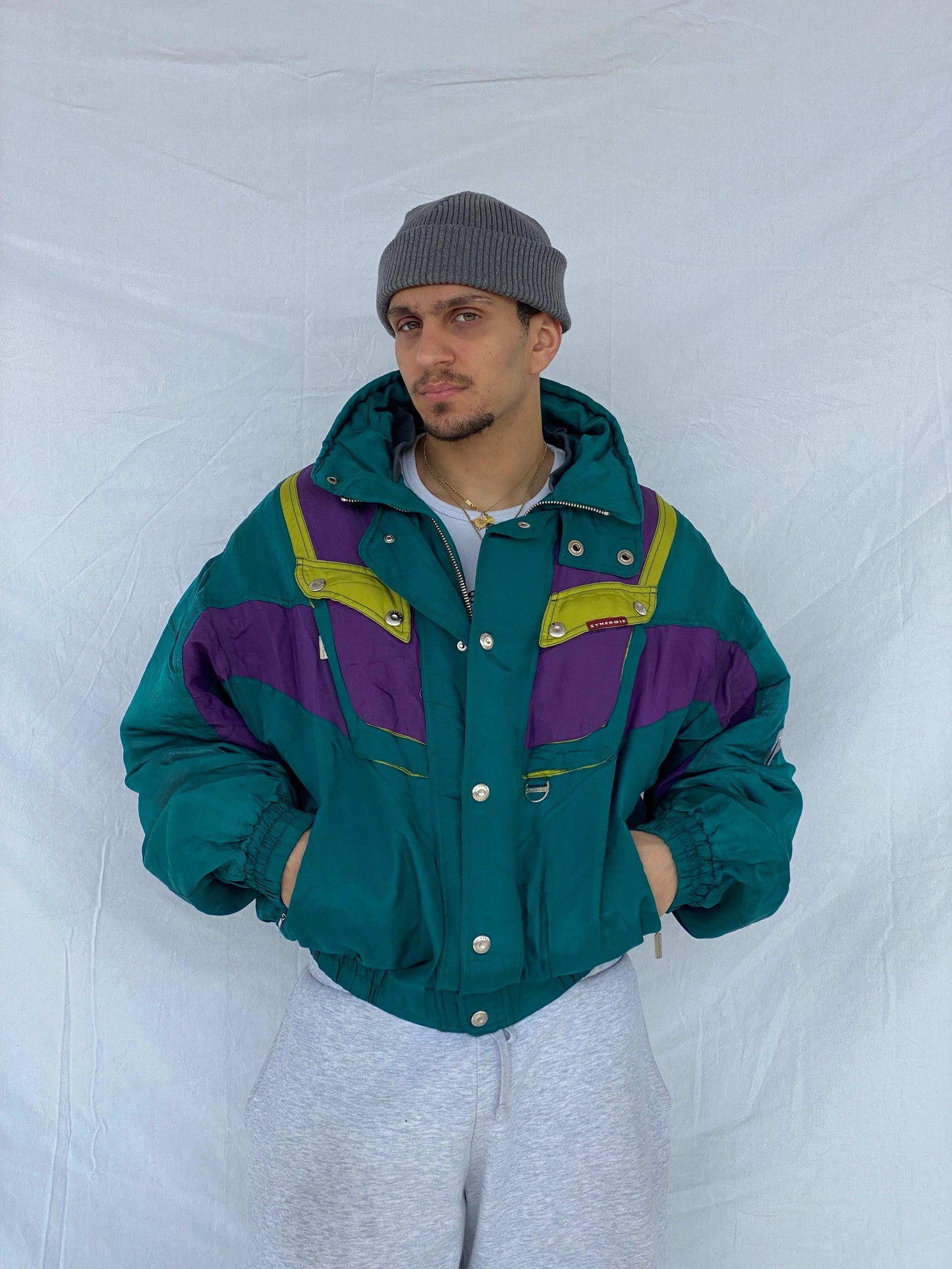 Vintage 80s Synergie Puffer Ski Jacket - Size XL - Balagan Vintage Ski Jacket 80s, 90s, Abdullah, ski jacket, winter