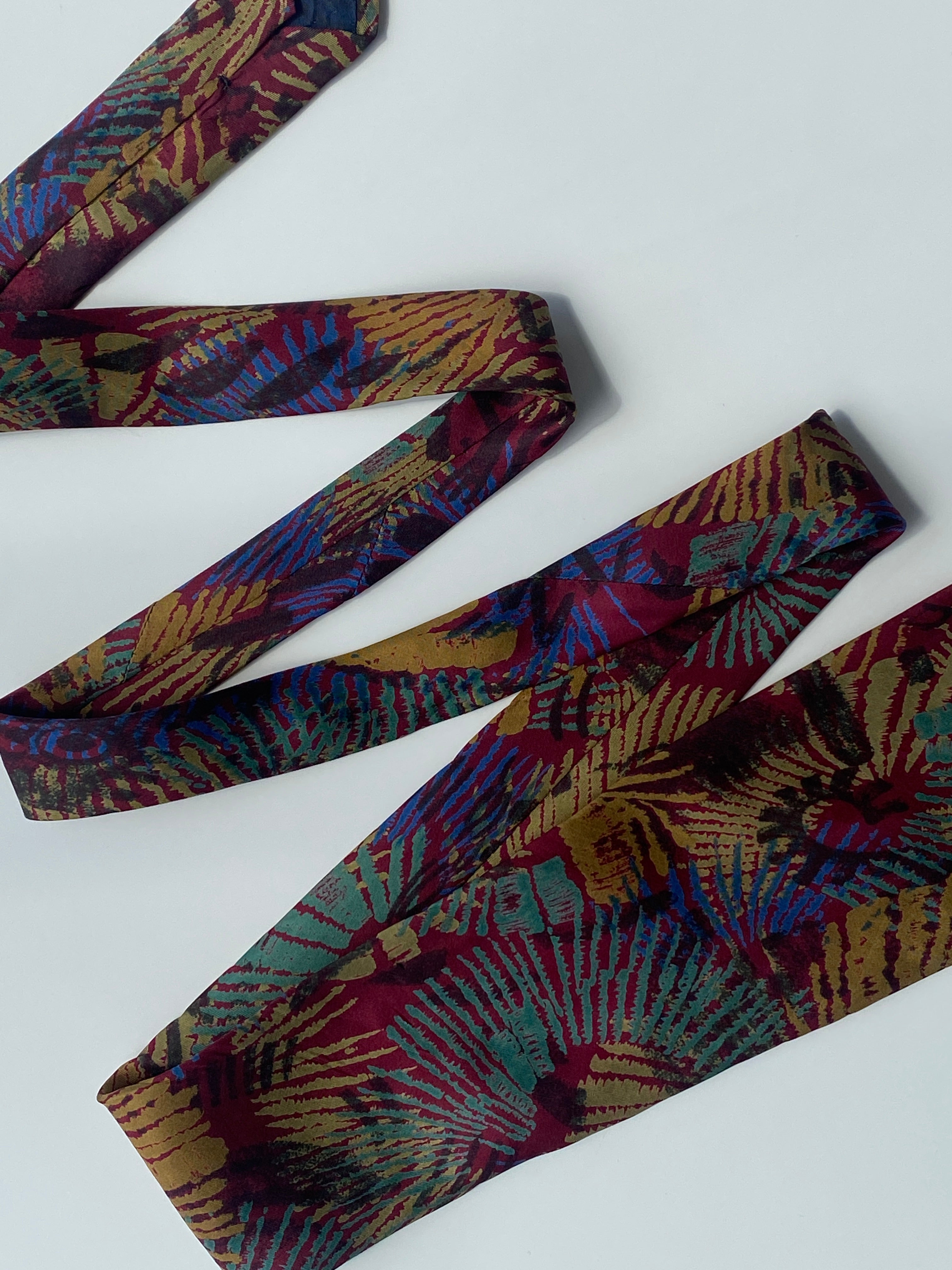 Vintage Cardinale Multicolor Pure Silk Abstract Print Tie