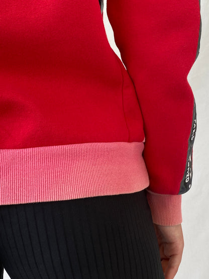 Statement Kenzo Paris Red Fleece Eye Print Sweater Crew Neck Cotton Sweatshirt - S