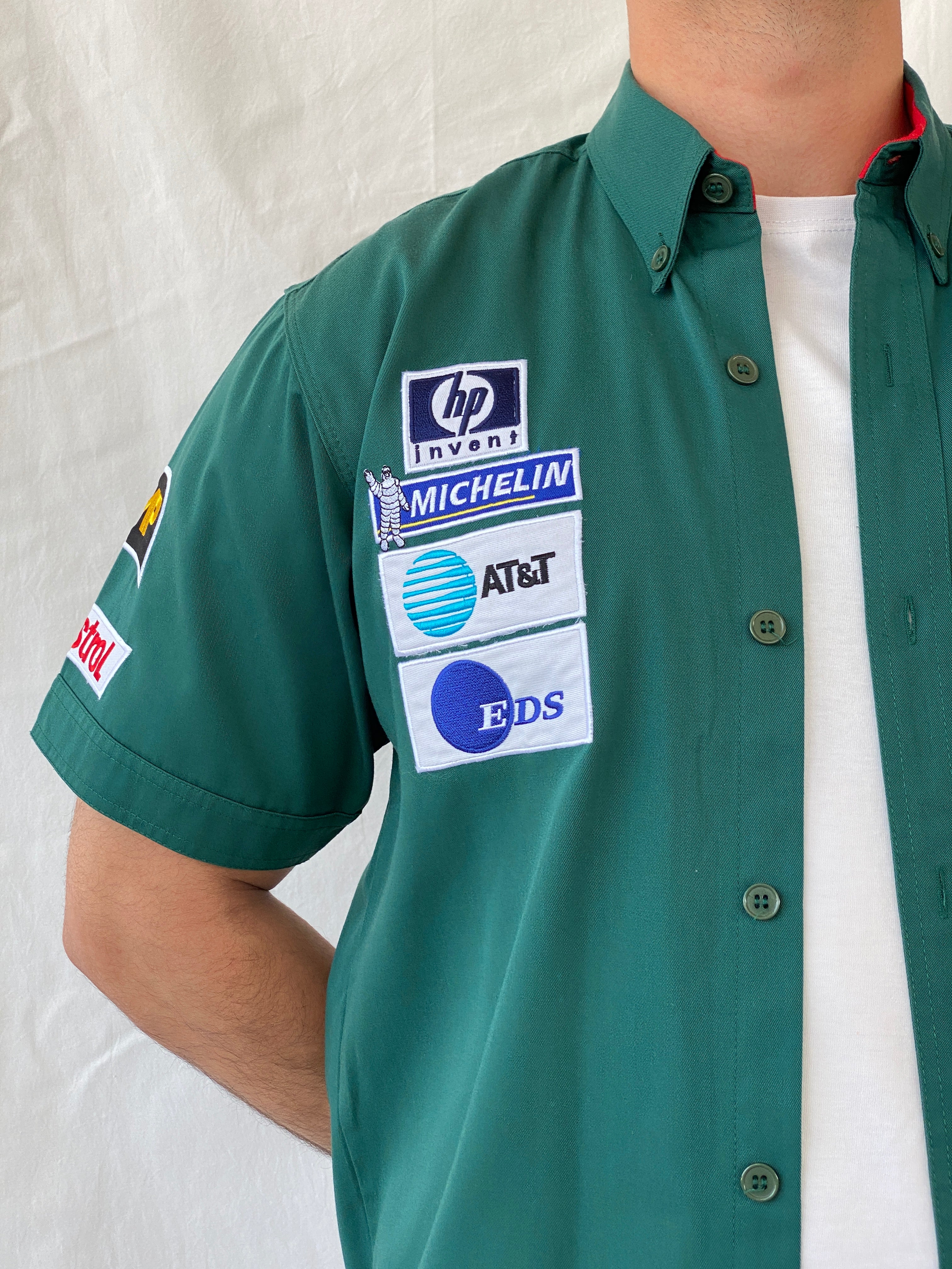 Rare Vintage 2000s Jaguar Racing Beck’s F1 Motorsport Green Formula 1 Racing Shirt - L