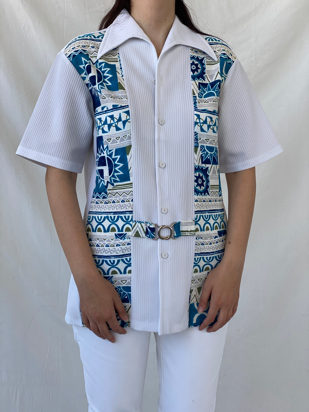 Vintage Liberty House White Aloha Hawaiian Short Sleeve Shirt - M