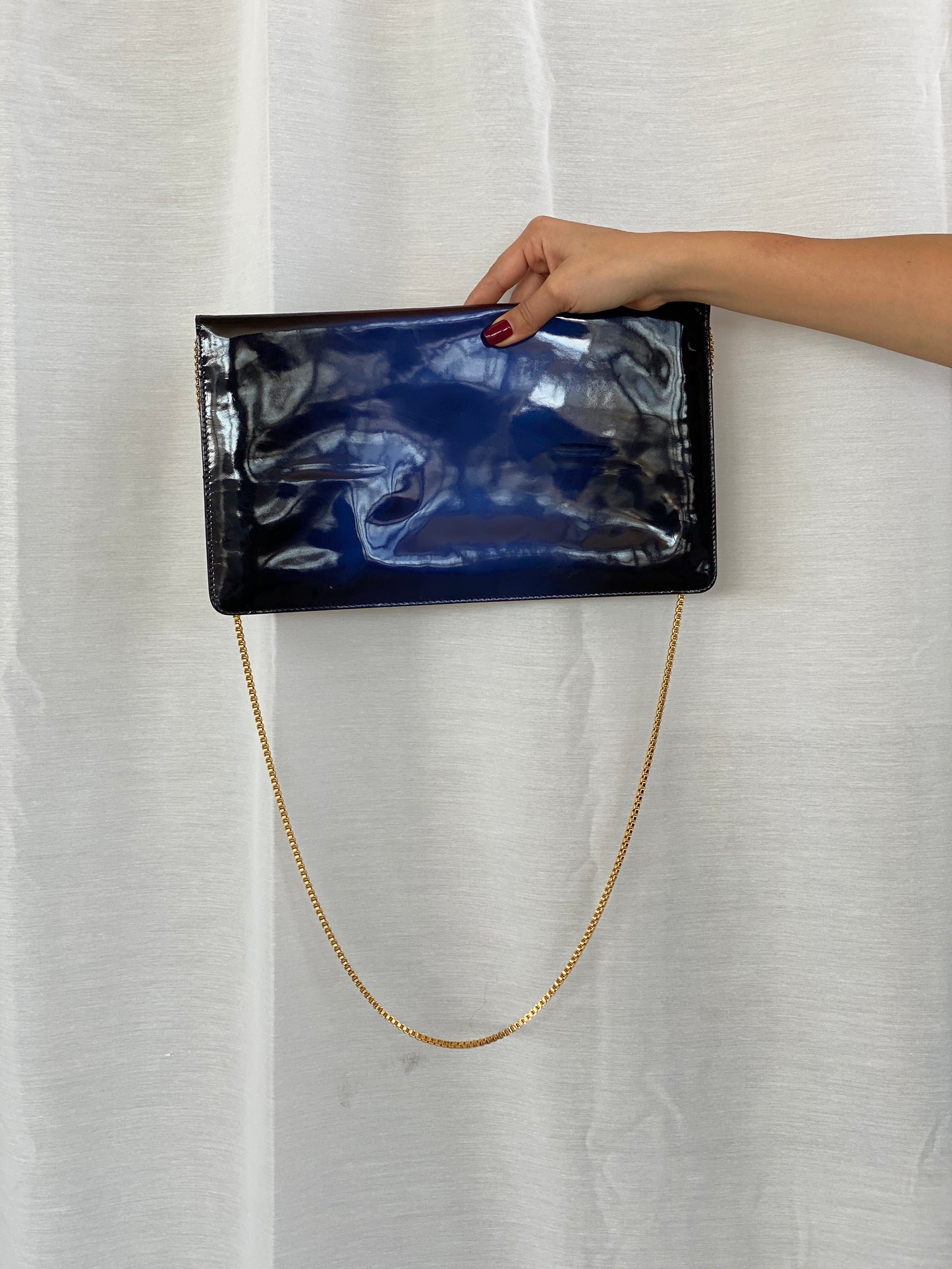 NWT Maria Pino Chic Patent Leather Clutch