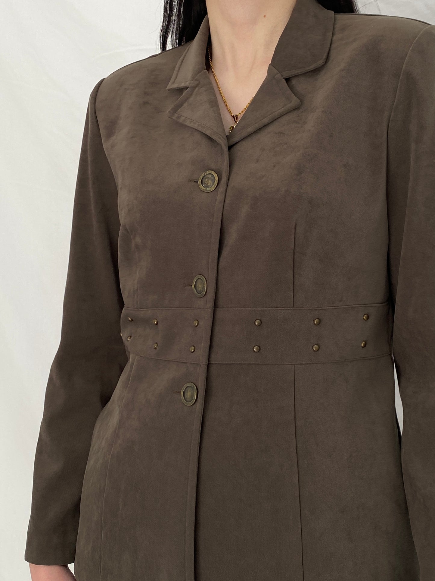 Vintage 90s Sag Harbor Dress Petite Olive Green Blazer & Pants Set Officecore Tailored Suit - M
