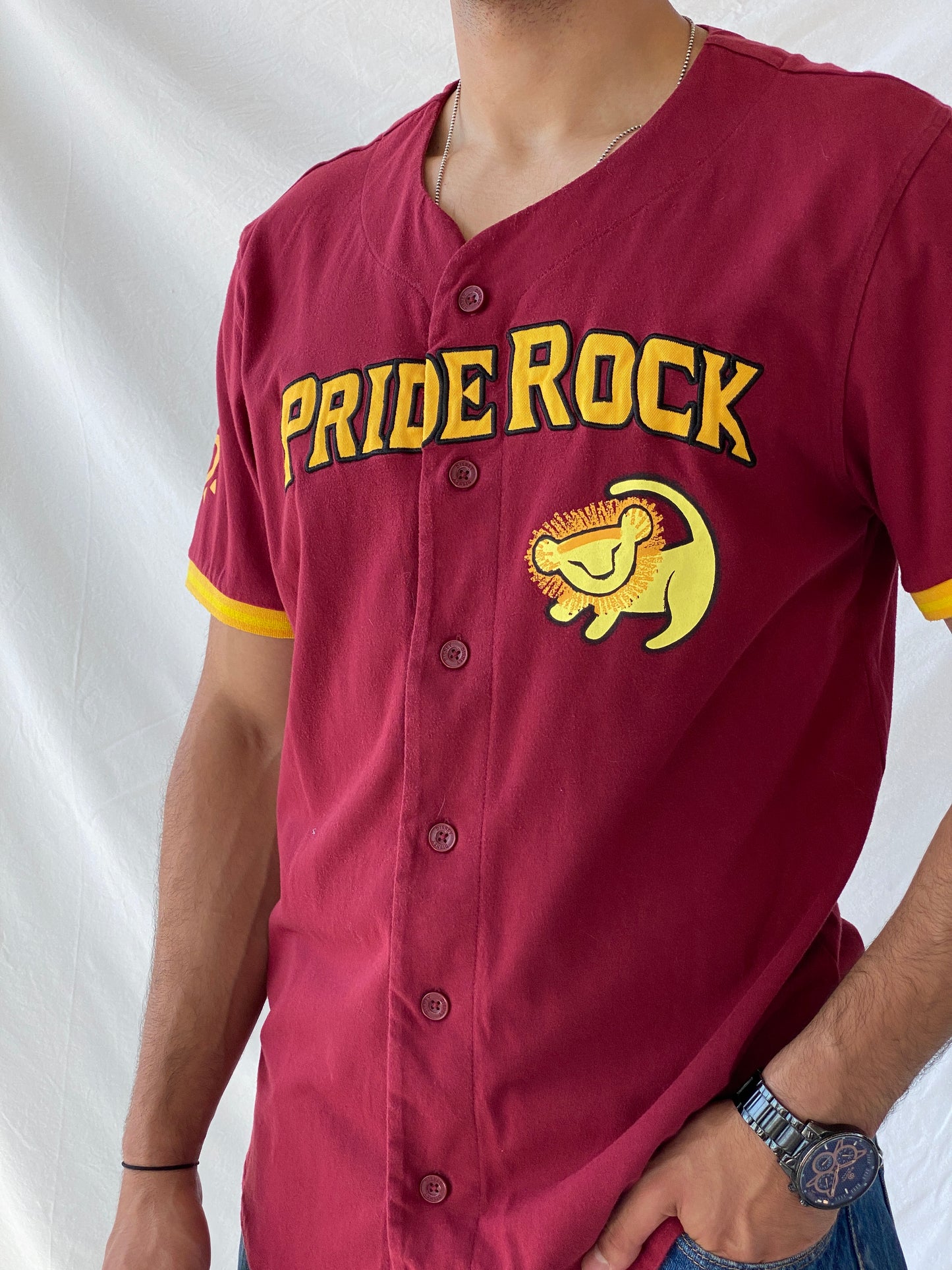 Disney The Lion King Pride Rock Mufasa Baseball Jersey - L