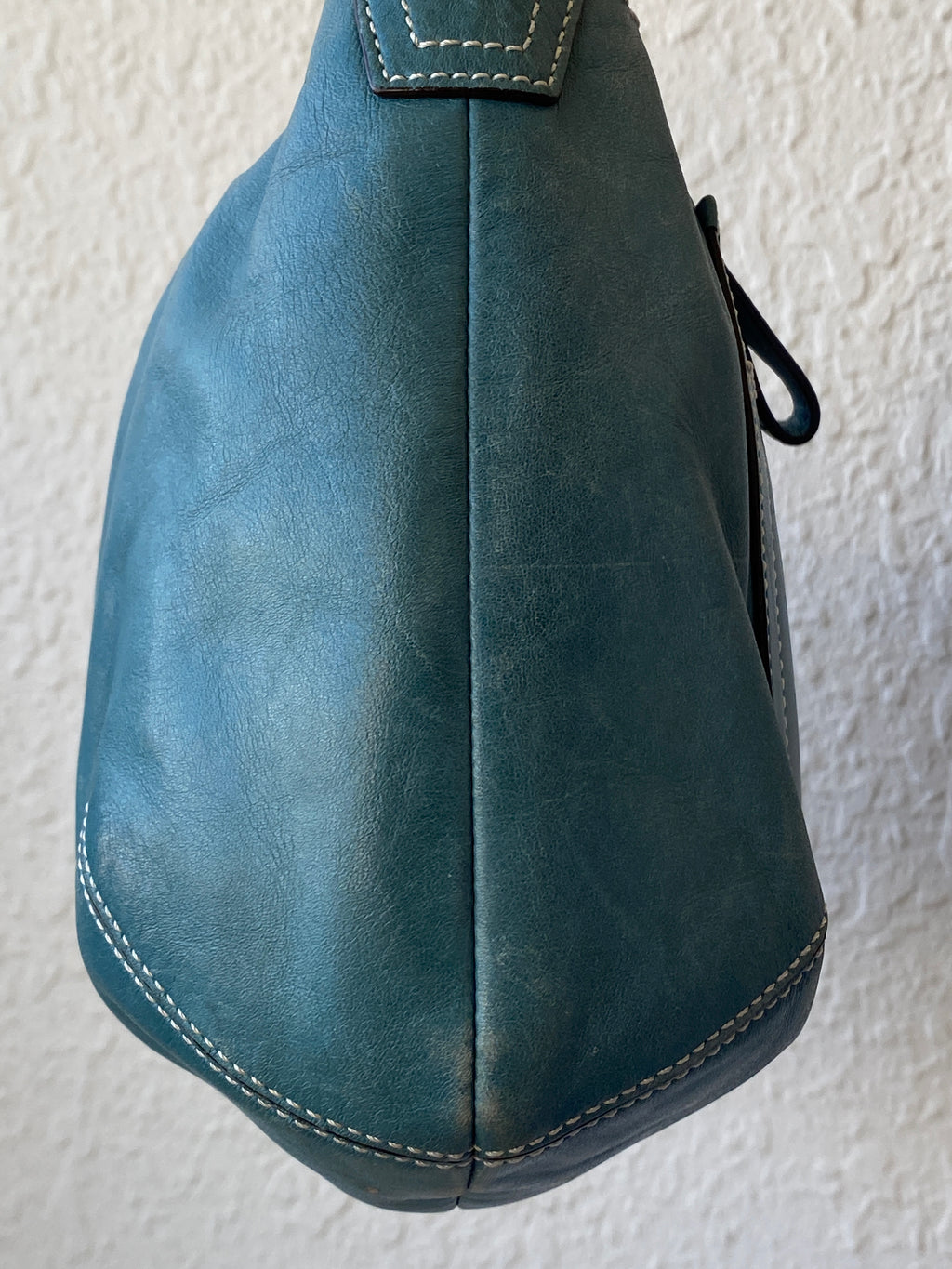 Coach B0769-10740 Teal Leather Shoulder Bag – Vintage Glovetanned Leather