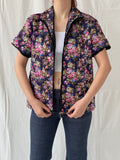 Vintage Quilted Piaona Disha Bolero Kimono Ethnic Floral Multicolor Jacket - L