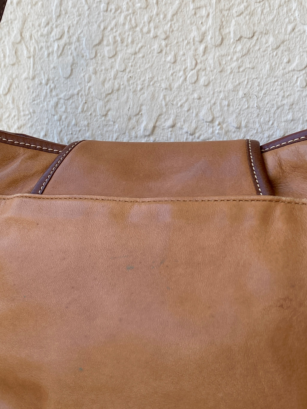 Vintage Etienne Aigner Genuine Leather Shoulder Bag Two-Tone Saddle Brown Purse