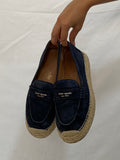 Kate Spade Navy Suede Espadrille Loafers Platform Jute Sole Slip-Ons - 39.5EU