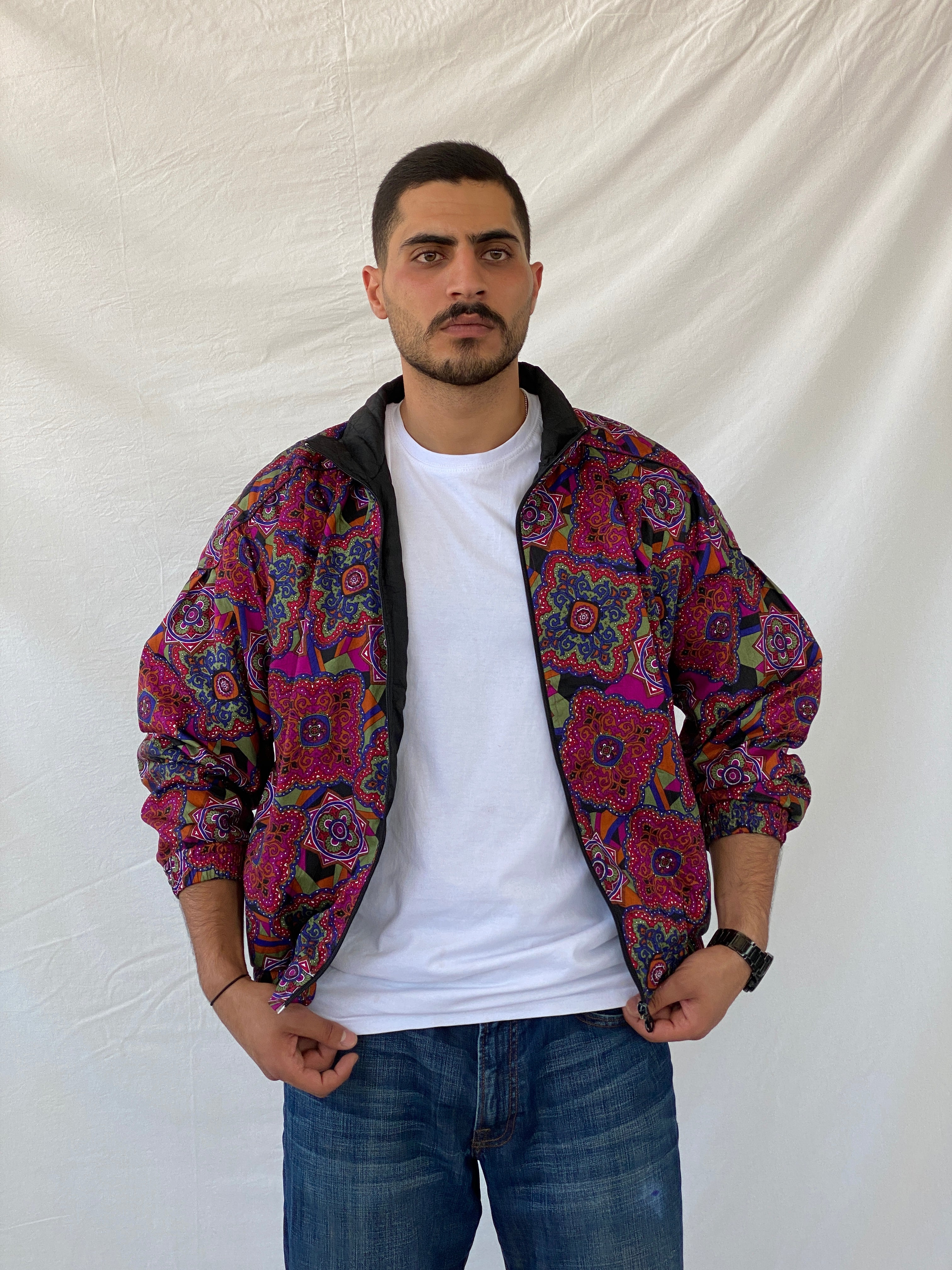 Vintage 80s/90s Lavon by Cheerful Corp Paisley Print Windbreaker - L