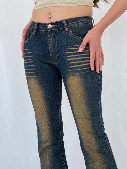 Y2K Dong Fang Li Geng Washed Flare Jeans