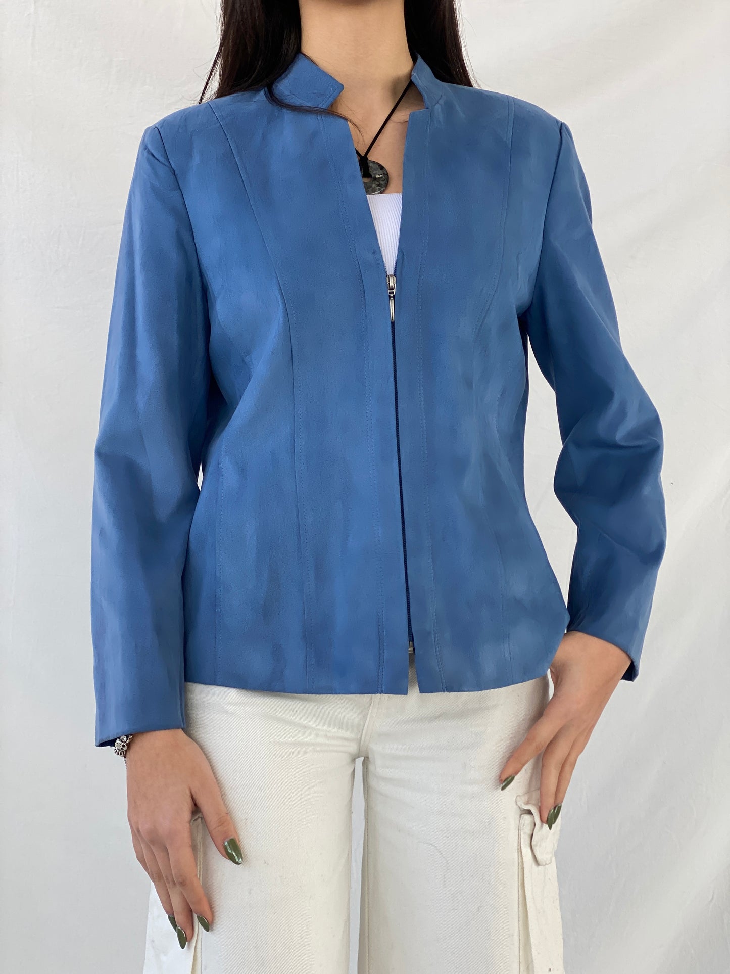 Y2K Gelco Zip Up Blue Women’s Blazer - M