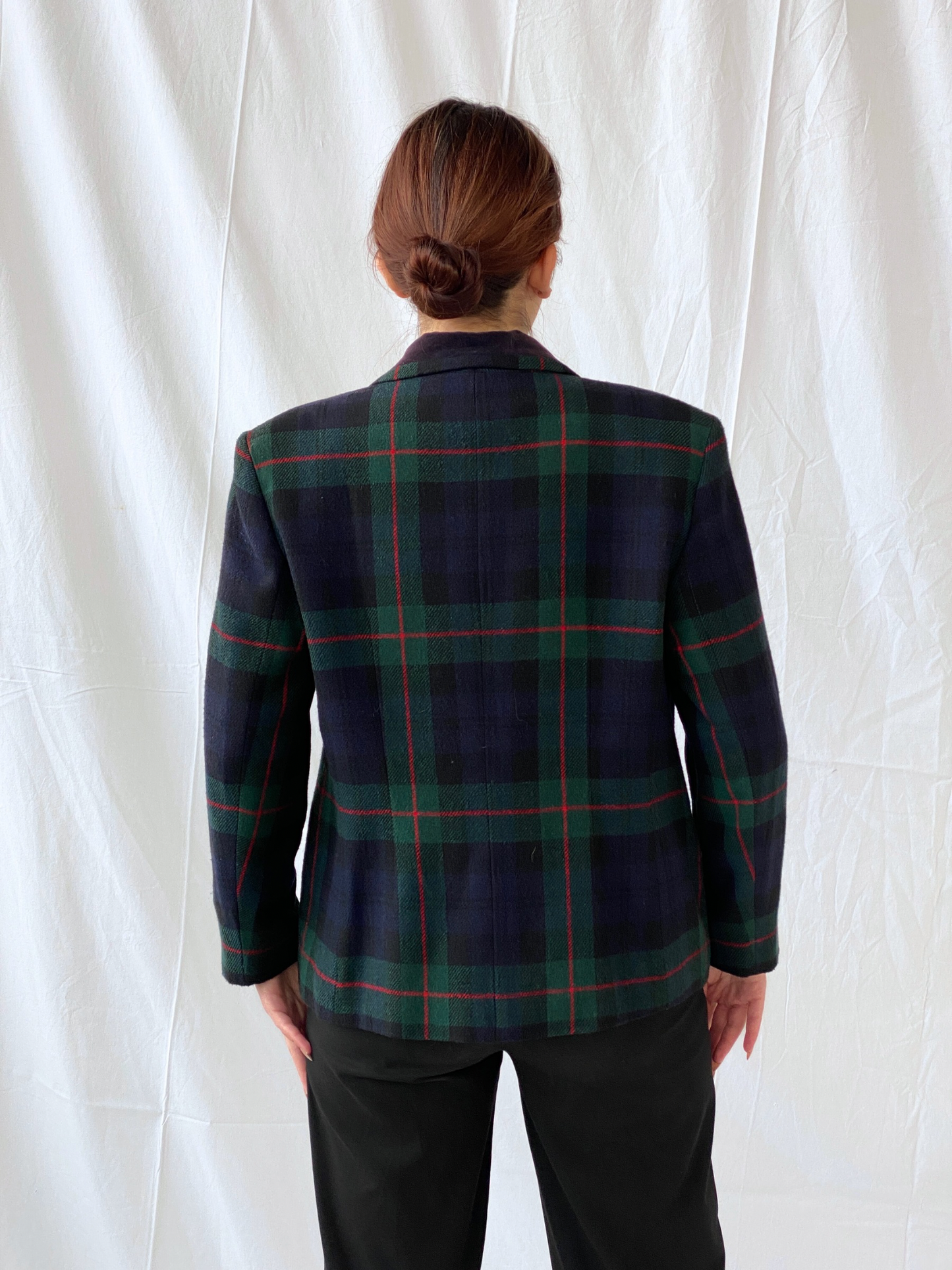 Vintage Norton McNaughton Petites Wool Blend Plaid Women’s Blazer - L