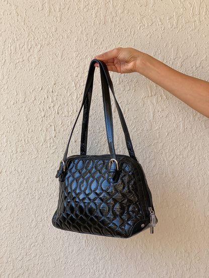 Hobo International Black Purse Patent Leather Quilted Shoulder Bag