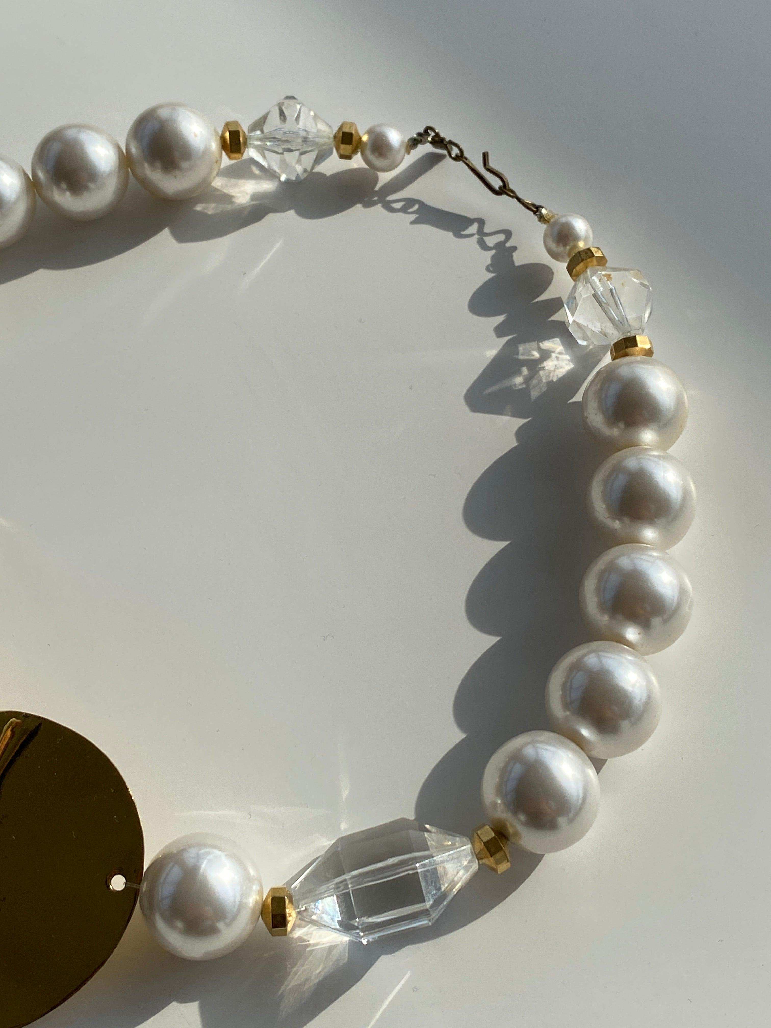 Vintage Chunky Heart Necklace With Faux Crystals - Balagan Vintage Necklace 00s, 90s, Necklace, NEW IN