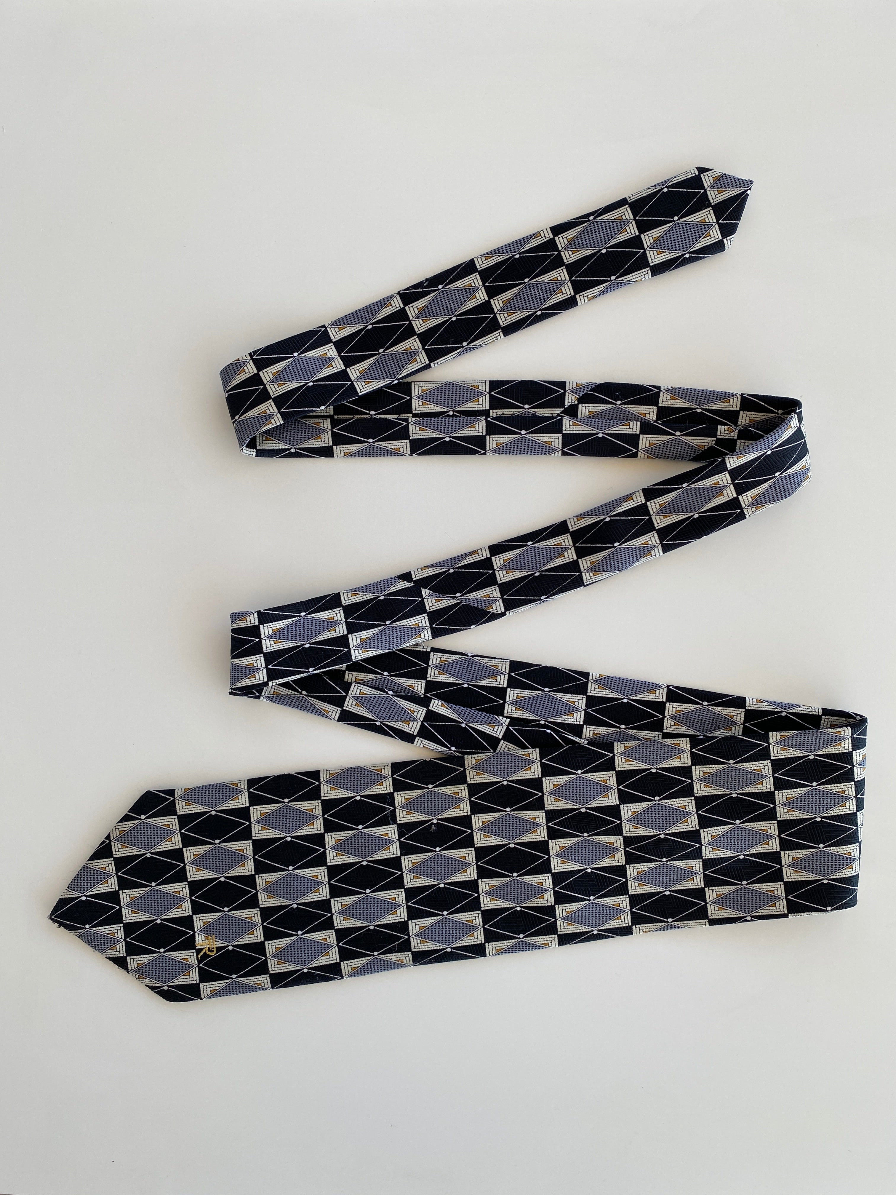 Vintage Tita Roni Abstract Geometric Print Men’s Neck Formal Tie