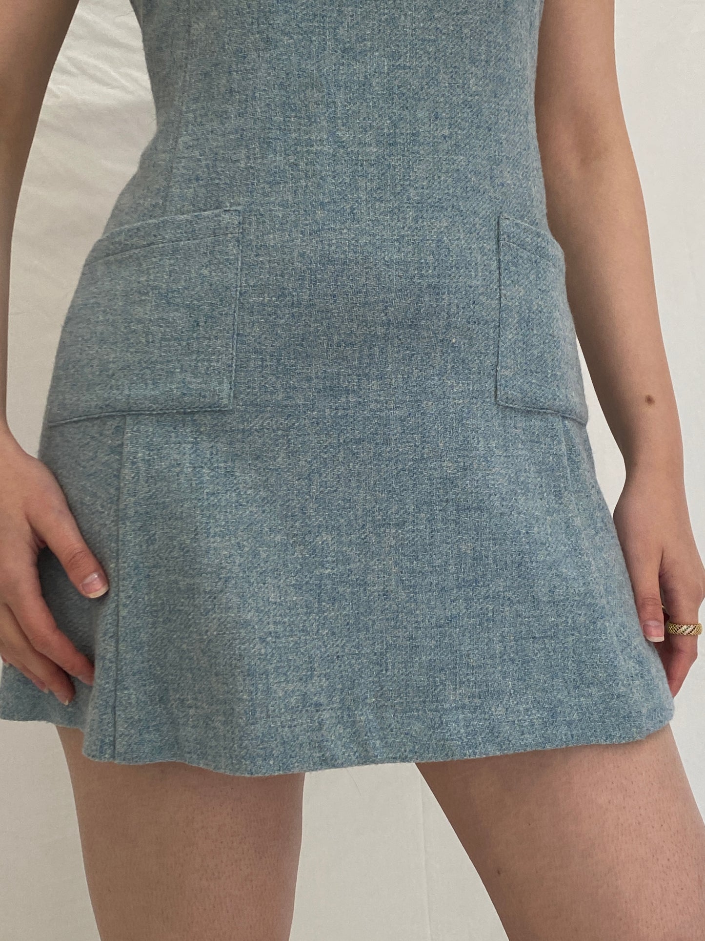 Vintage Influence de NAF NAF Wool 90s Minimal A-Line Mini Dress - M