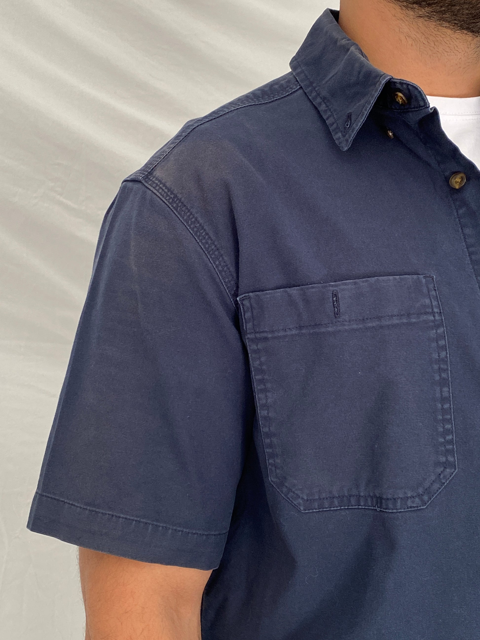Carhartt Relaxed Fit Navy Cotton Work Spring 2019 Shirt - L Carhartt Relaxed Fit Navy Cotton Work Spring 2019 Shirt - L