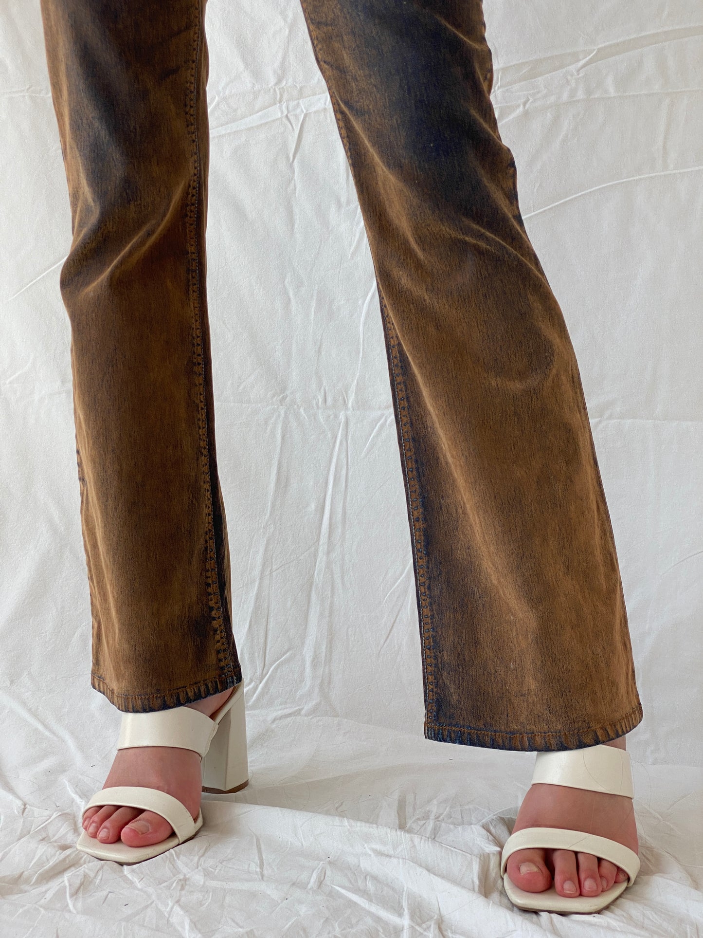 Vintage Paris Blues Soulmate Cut  Rusty Brown Flared Jeans