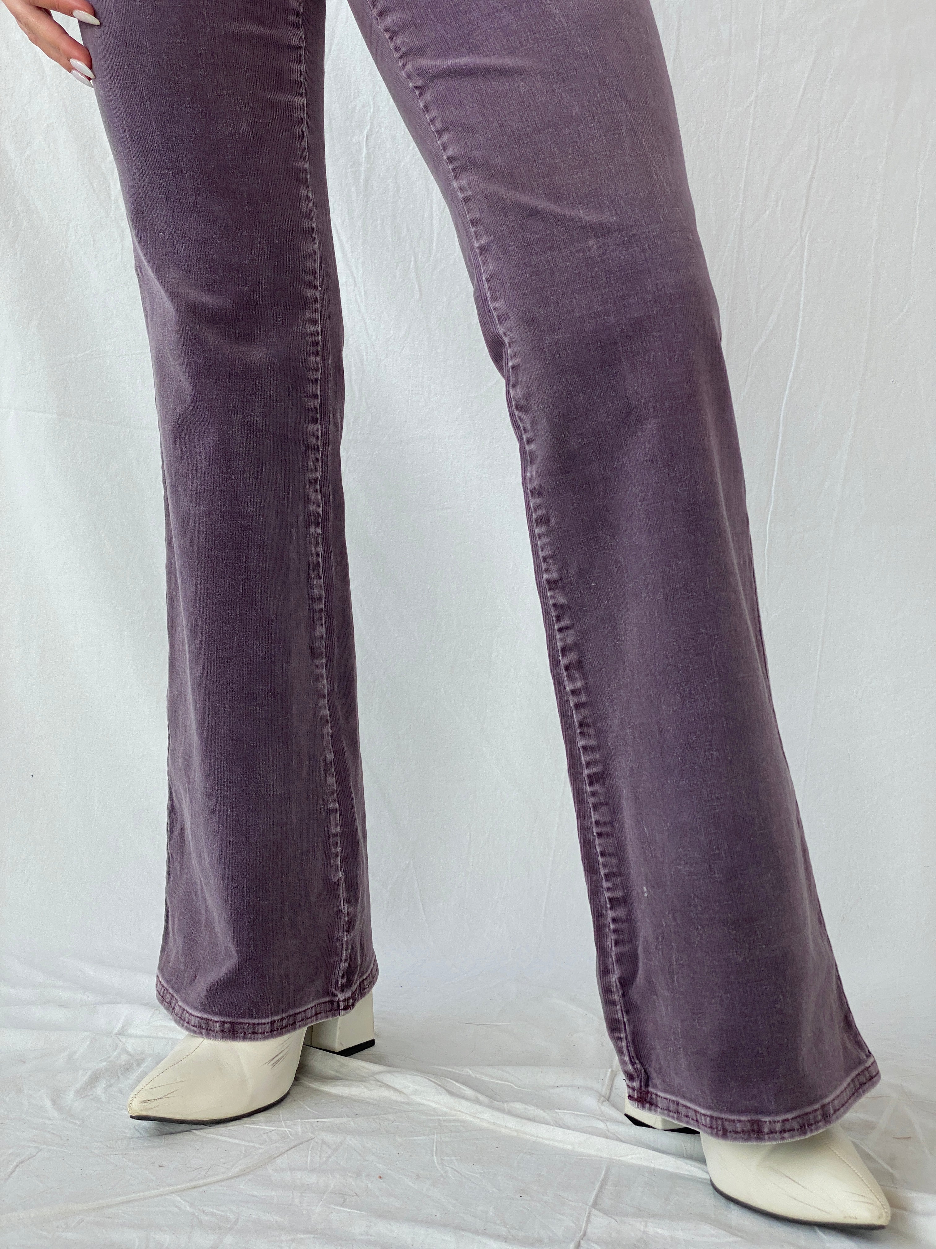 Vintage Y2K ARDEN B. Purple Low Rise Flared Corduroy Pants - 36EUR